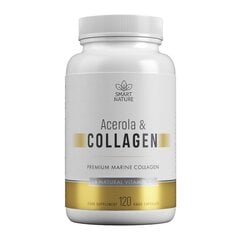 Maisto papildas Jūrinės kilmės kolagenas su Acerola vitaminu C Smart Nature, 120 kapsulių kaina ir informacija | Vitaminai, maisto papildai, preparatai gerai savijautai | pigu.lt