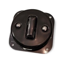 Керамический выключатель скрытого монтажа, черный, 1-кнопочный цена и информация | Выключатели, розетки | pigu.lt