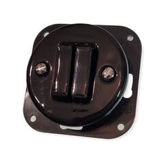 Керамический выключатель скрытого монтажа, черный, 2-кнопочный цена и информация | Выключатели, розетки | pigu.lt