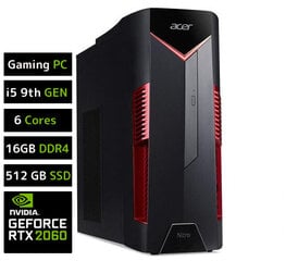 Acer Nitro i5-9400F 16GB 512GB SSD RTX2060 kaina ir informacija | Stacionarūs kompiuteriai | pigu.lt