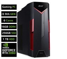 Acer Nitro i5-9400F 16GB 256GB SSD 1TB HDD RTX2060 kaina ir informacija | Stacionarūs kompiuteriai | pigu.lt