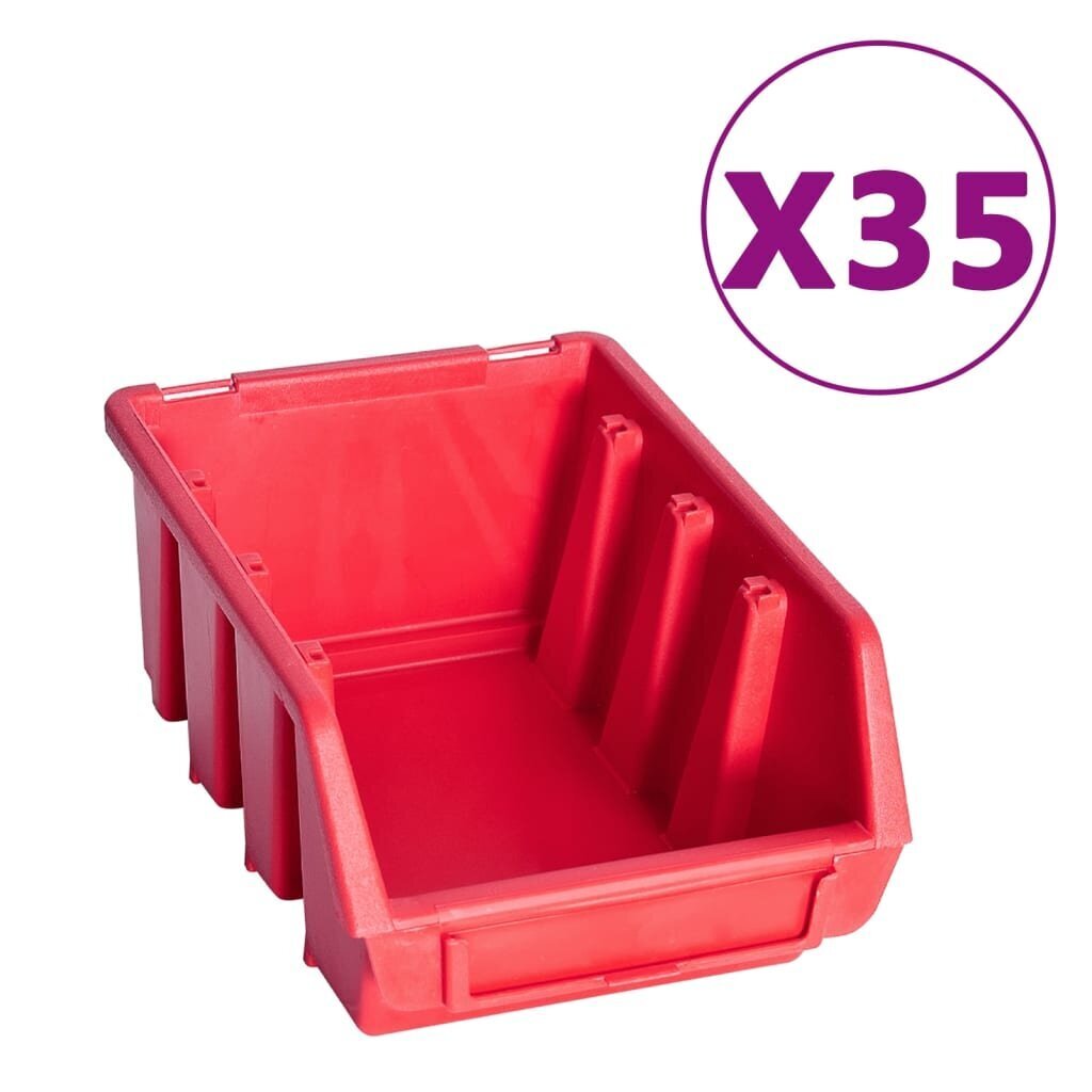 Sandėliavimo dėžių rinkinys, 141 dalis, raudonas ir juodas kaina ir informacija | Įrankių dėžės, laikikliai | pigu.lt