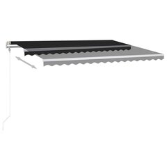 vidaXL Automatinė markizė su LED/vėjo jutikliu, antracito, 4x3m цена и информация | Зонты, маркизы, стойки | pigu.lt