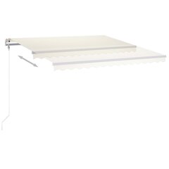 vidaXL Automatinė markizė su LED/vėjo jutikliu, kreminė, 4,5x3m цена и информация | Зонты, маркизы, стойки | pigu.lt