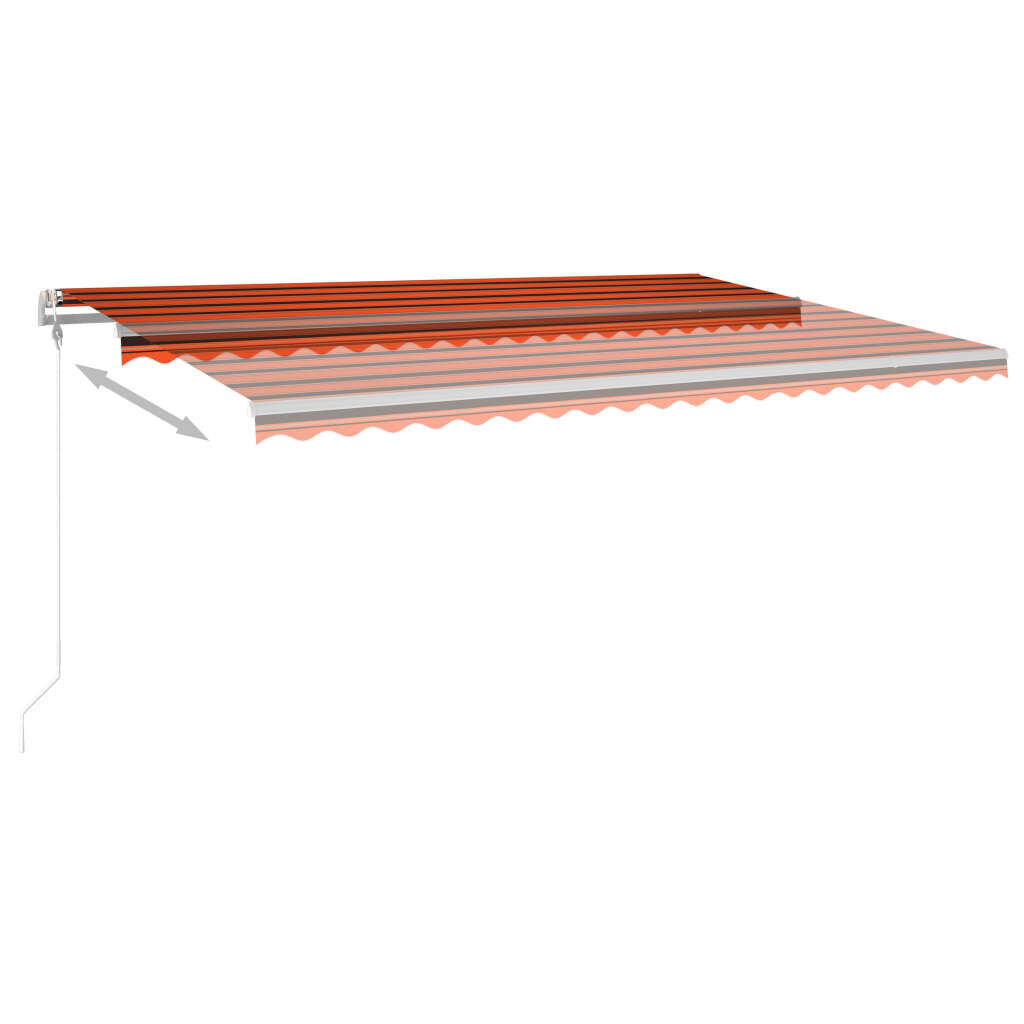 Automatinė markizė su LED/vėjo jutikliu, 5x3 m, oranžinė kaina ir informacija | Skėčiai, markizės, stovai | pigu.lt