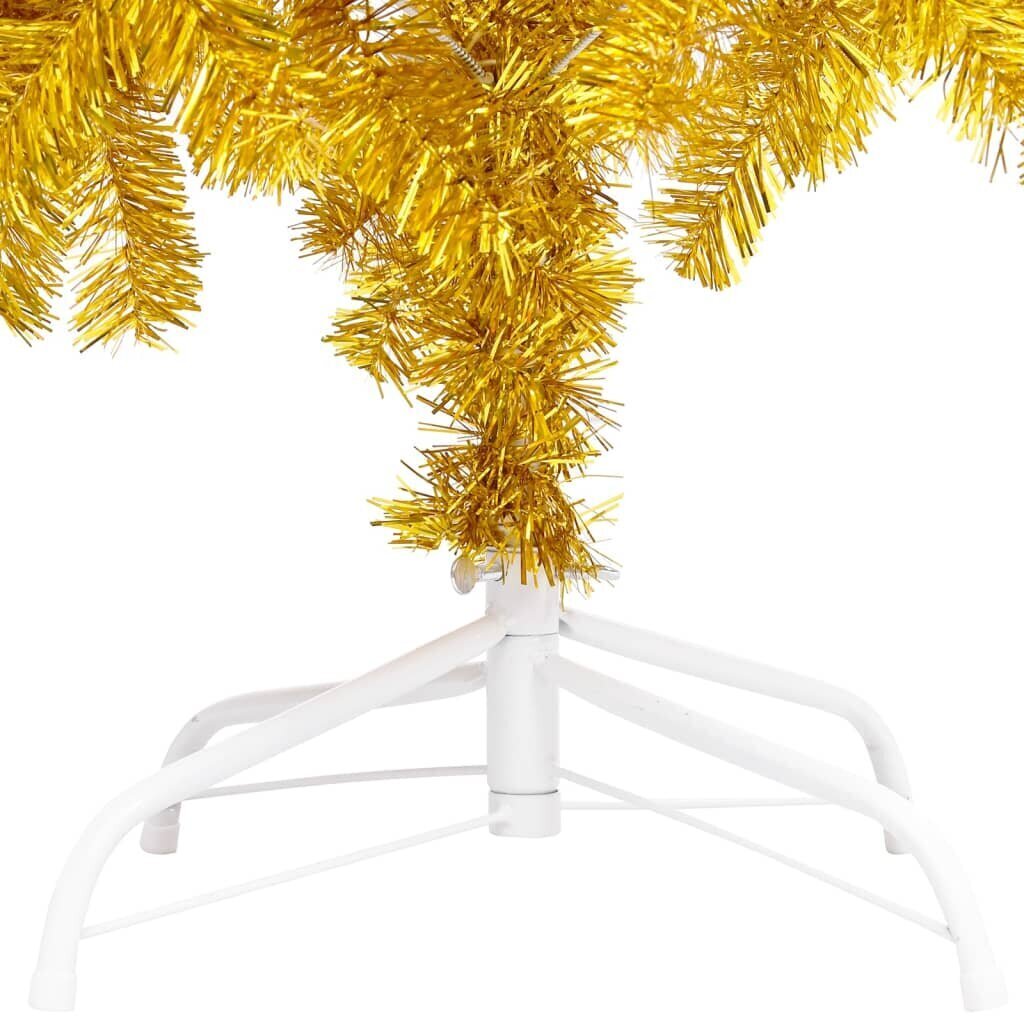 Dirbtinė Kalėdų eglutė su LED/žaisliukais, auksinė, 240cm, PET kaina ir informacija | Eglutės, vainikai, stovai | pigu.lt