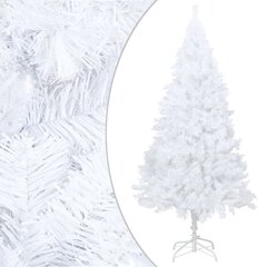 Dirbtinė Kalėdų eglutė su LED ir žaisliukais, balta, 210cm, PVC цена и информация | Искусственные елки | pigu.lt