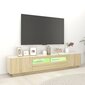 Televizoriaus spintelė su LED apšvietimu, 200x35x40 cm, ąžuolo spalvos kaina ir informacija | TV staliukai | pigu.lt