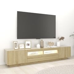 Televizoriaus spintelė su LED apšvietimu, 200x35x40 cm, ąžuolo spalvos цена и информация |  Тумбы под телевизор | pigu.lt