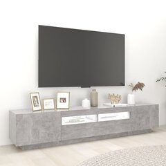 vidaXL Televizoriaus spintelė su LED, betono pilka, 200x35x40cm kaina ir informacija | TV staliukai | pigu.lt