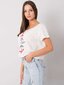 Marškinėliai moterims Ecru, balti kaina ir informacija | Marškinėliai moterims | pigu.lt
