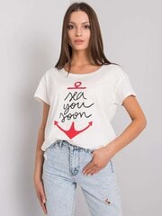 Marškinėliai moterims Ecru, balti цена и информация | Женские футболки | pigu.lt