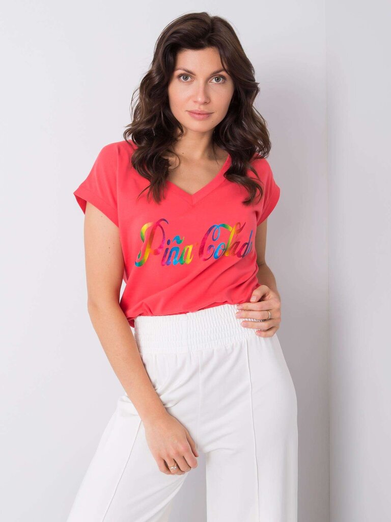 Marškinėliai moterims su spalvota aplikacija kaina ir informacija | Marškinėliai moterims | pigu.lt