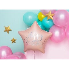 Folinis balionas Happy Birthday, 40 cm, rausvas kaina ir informacija | Balionai | pigu.lt