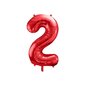Folinis balionas "2" raudonas, 86 cm kaina ir informacija | Dekoracijos šventėms | pigu.lt
