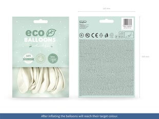 Eco Balloons 26см металлик, белый цвет (1 шт. / 10 шт.) цена и информация | Шарики | pigu.lt