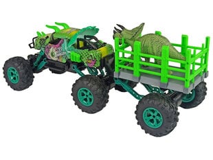 Automobilis Dinozauras su priekaba ir su nuotolinio valdymo pultu, 1:14 kaina ir informacija | Žaislai berniukams | pigu.lt