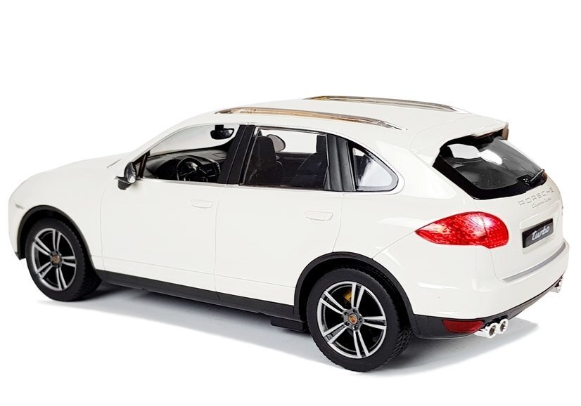 Automobilis Porsche Cayenne Rastar su nuotolinio valdymo pultu 1:14, baltas kaina ir informacija | Žaislai berniukams | pigu.lt