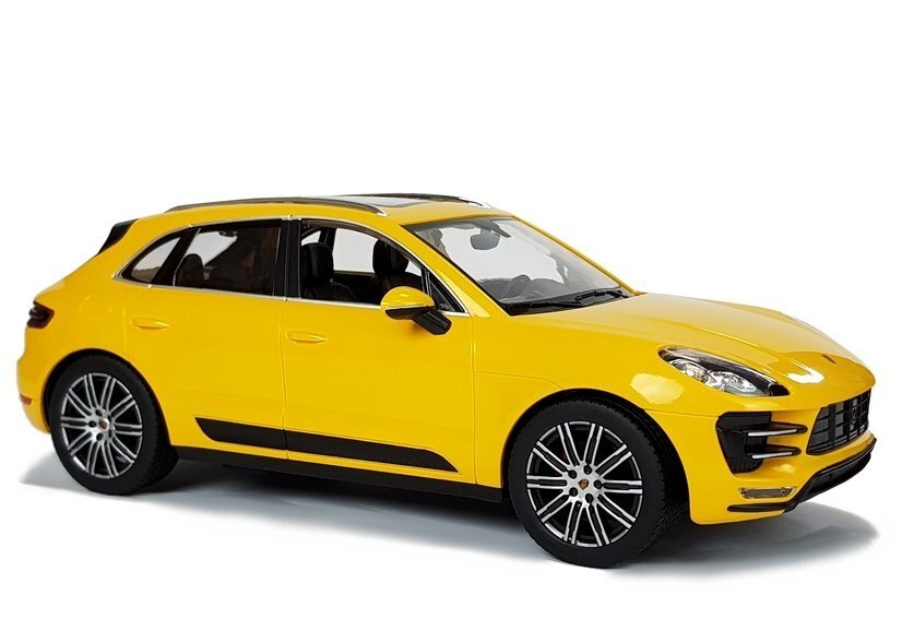 Automobilis Porsche Macan Turbo Rastar su nuotolinio valdymo pultu 1:14, geltonas kaina ir informacija | Žaislai berniukams | pigu.lt