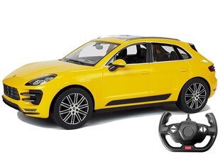 Automobilis Porsche Macan Turbo Rastar su nuotolinio valdymo pultu 1:14, geltonas kaina ir informacija | Žaislai berniukams | pigu.lt