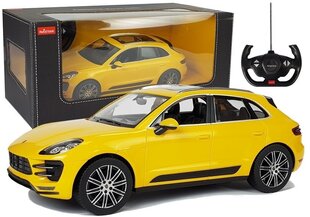 Automobilis Porsche Macan Turbo Rastar su nuotolinio valdymo pultu 1:14, geltonas kaina ir informacija | Žaislai berniukams | pigu.lt