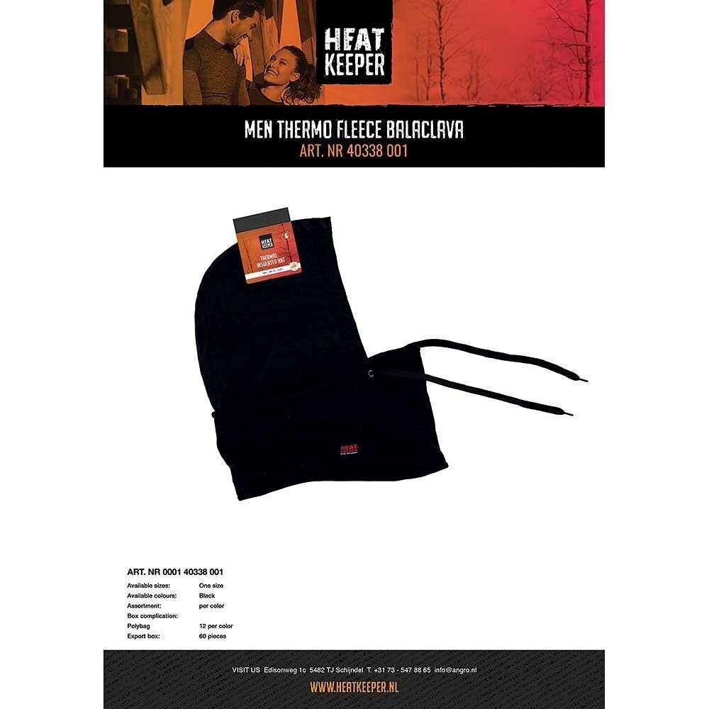 Termo mova/kepurė vyrams Heat Keeper, juoda цена и информация | Vyriški šalikai, kepurės, pirštinės | pigu.lt
