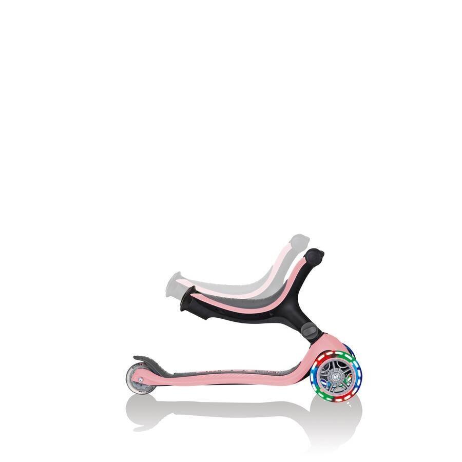 Paspirtukas Globber GO-UP Foldable Plus Lights, pastelinis rožininis kaina ir informacija | Paspirtukai | pigu.lt