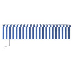 Markizė vidaXL, 600x300 cm, mėlyna/balta цена и информация | Зонты, маркизы, стойки | pigu.lt