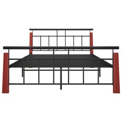 Кровать металлическая, чёрная, 140x200 см цена и информация | Кровати | pigu.lt