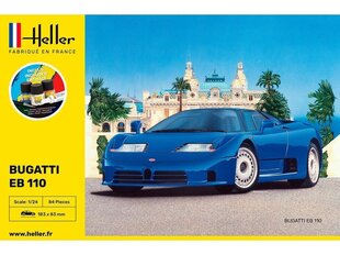 Сборная пластиковая модель Heller - Bugatti EB 110 подарочный набор, 1/24, 56738 цена и информация | Конструкторы и кубики | pigu.lt