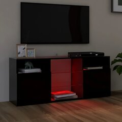 Televizoriaus spintelė su LED apšvietimu, 120x30x50 cm, juoda цена и информация |  Тумбы под телевизор | pigu.lt