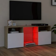 TV spintelė su LED apšvietimu, 120x30x50 cm, ruda цена и информация | Тумбы под телевизор | pigu.lt
