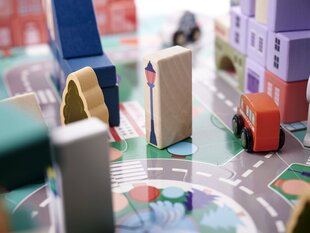 Игра деревянных кубиков «Город» цена и информация | Конструкторы и кубики | pigu.lt