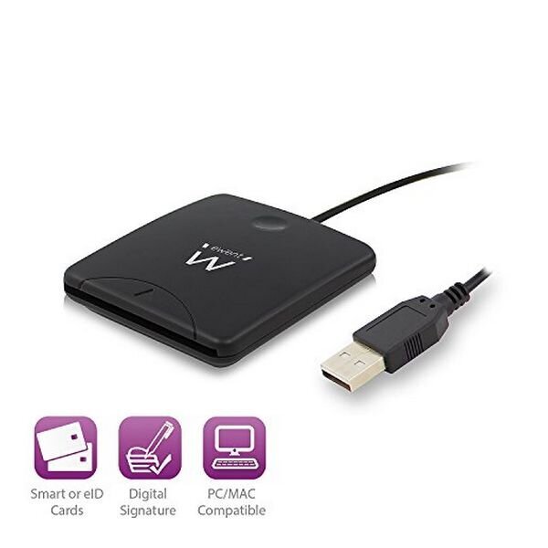 Ewent EW1052 eID/Smart kortelių skaitytuvas, USB 2.0 цена и информация | Išmanioji technika ir priedai | pigu.lt