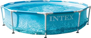 Каркасный бассейн Intex Metal Frame Beachside 305x76 см, с фильтром цена и информация | Бассейны | pigu.lt