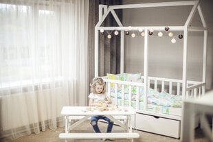 Vaikų iškylų ​​stalas su suolais Balta, Folkland Home kaina ir informacija | Vaikiškos kėdutės ir staliukai | pigu.lt