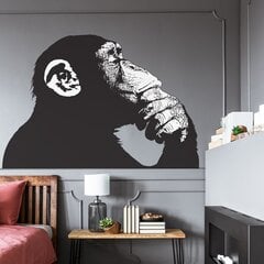 Наклейка на стену думающая обезьяна - стрит арт принт виниловый стикер - мыслитель шимпанзе декор комнаты цена и информация | Интерьерные наклейки | pigu.lt