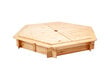 Šešiakampė smėlio dėžė su nuimamu dangčiu 130 cm x 130 cm x H20 cm Natūralus, Folkland Home цена и информация | Smėlio dėžės, smėlis | pigu.lt