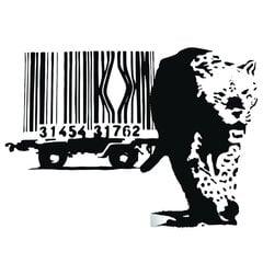 Brūkšninio kodo leopardo sienos lipdukas - tigro narvo lipdukas - kambario apdaila kaina ir informacija | Interjero lipdukai | pigu.lt