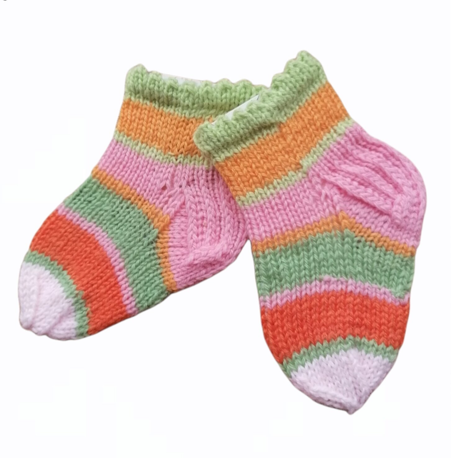 Носки для новорожденных / детские вязаные вручную, длина стопы 6-12 мес. 11,5 см., 11.5 cm цена | pigu.lt