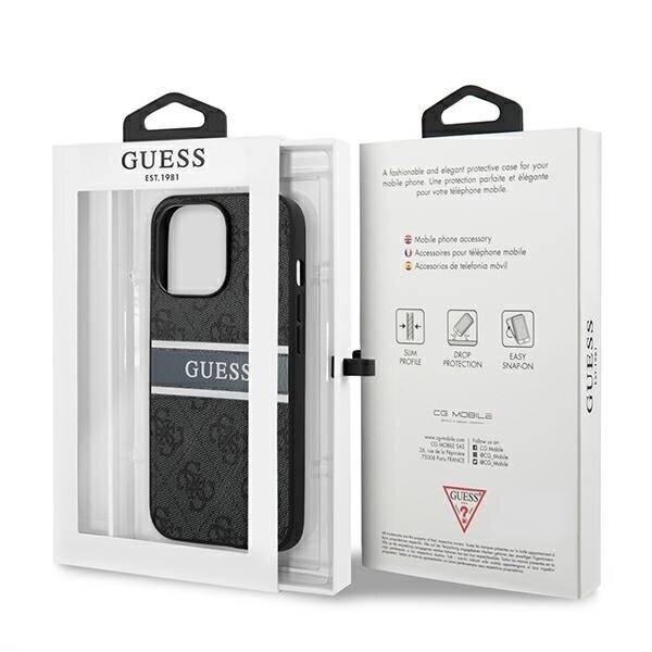 Original GUESS-Stripe Collection dėklas telefonui skirtas iPhone 13 / 13 Pro / 14, pilka цена и информация | Telefono dėklai | pigu.lt