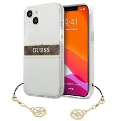 Чехол Original Guess Brown Strap Charm для iPhone 13 Mini, прозрачный цена и информация | Чехлы для телефонов | pigu.lt