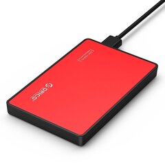 Внешний корпус жесткого диска Orico SSD / HDD 2.5 "SATA III (красный) цена и информация | Жёсткие диски (SSD, HDD) | pigu.lt