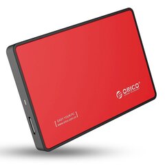 Внешний корпус жесткого диска Orico SSD / HDD 2.5 "SATA III (красный) цена и информация | Жёсткие диски (SSD, HDD) | pigu.lt