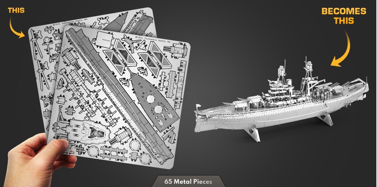 Metalinis 3D konstruktorius Metal Earth USS Arizona kaina ir informacija | Konstruktoriai ir kaladėlės | pigu.lt