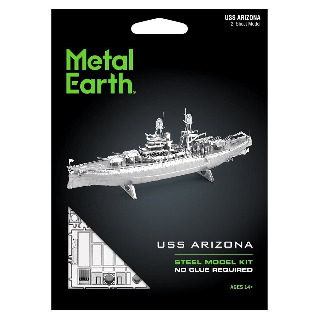 Metalinis 3D konstruktorius Metal Earth USS Arizona цена и информация | Konstruktoriai ir kaladėlės | pigu.lt