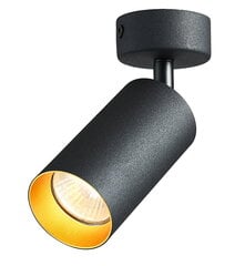 Kryptinis GU10 šviestuvas juoda-aukso spalva kaina ir informacija | Lubiniai šviestuvai | pigu.lt