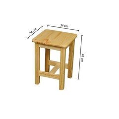 Taburetė Toomas, 34x34x45 cm, šviesiai ruda kaina ir informacija | Virtuvės ir valgomojo kėdės | pigu.lt