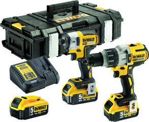 Набор инструментов DCD996 + DCF887 18V XR 3x5Ah DeWALT DCK276P3-QW цена и информация | Шуруповерты, дрели | pigu.lt