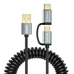 Кабель для зарядки и передачи данных Choetech 2in1 USB - USB Type C / micro USB, 1.2 м, черный (XAC-0012-101BK) цена и информация | Choetech Мобильные телефоны, Фото и Видео | pigu.lt